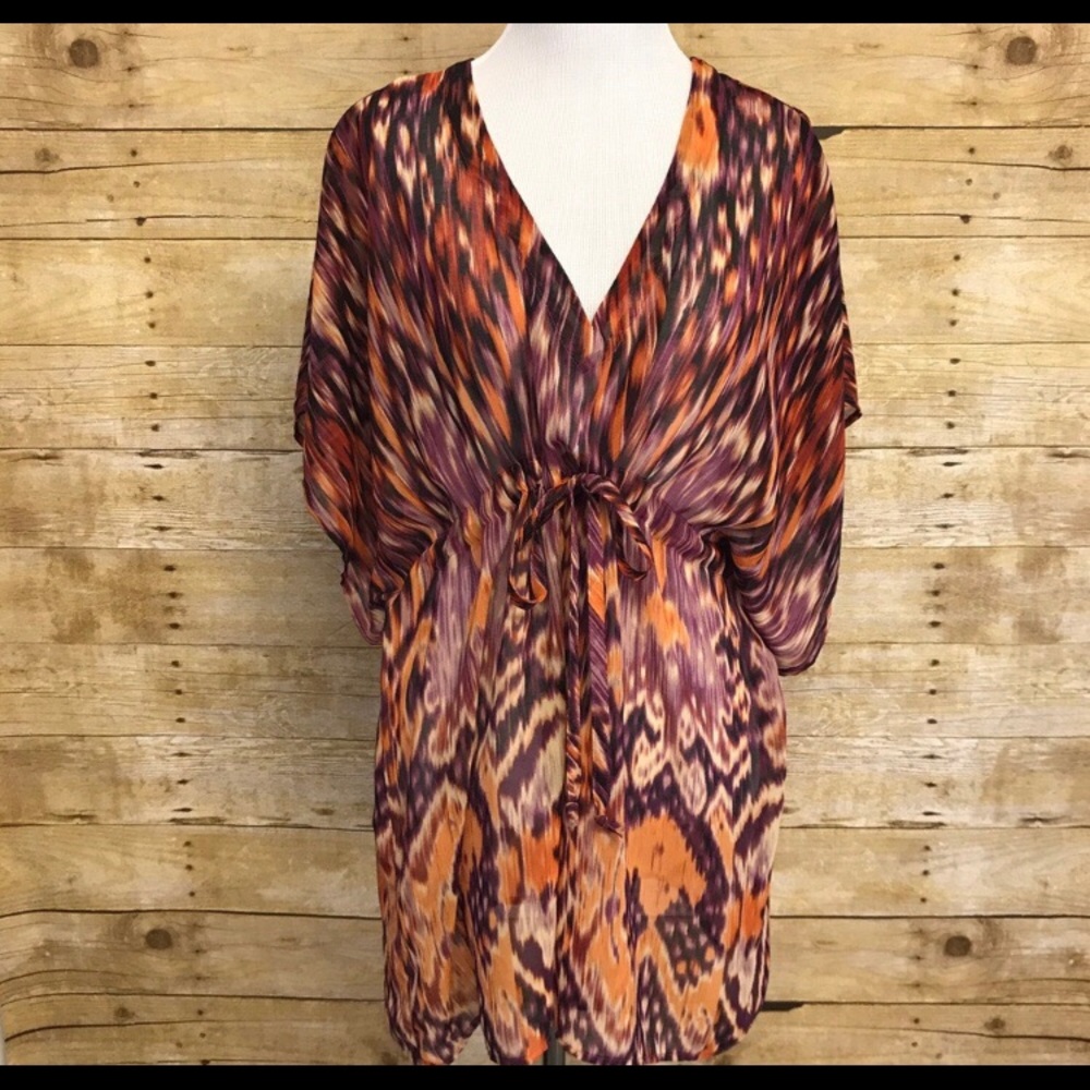 Cabi sheer boho beach tunic, size small
